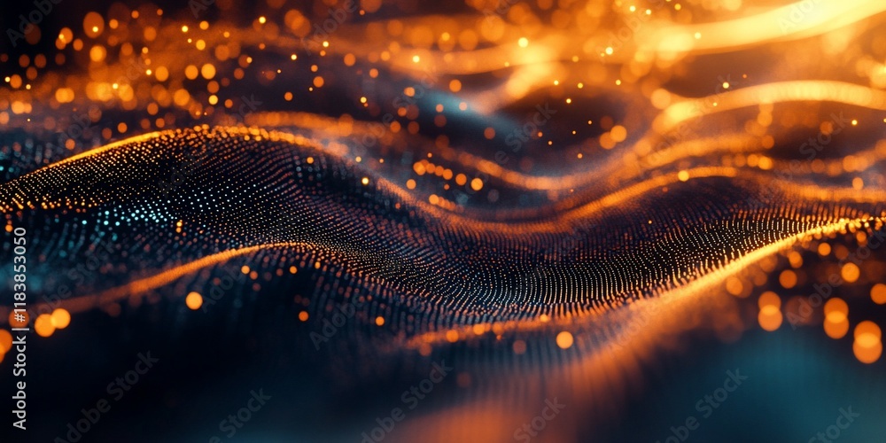 Abstract orange and blue wave particle background. Abstract orange and blue wave particle background.