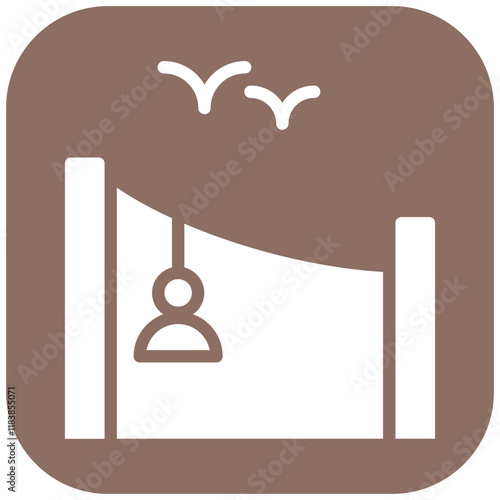 Zip Line vector icon illustration of Outdoor Fun iconset.
