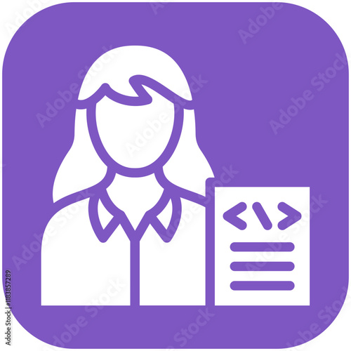 Developer Female vector icon illustration of No Code iconset. photo