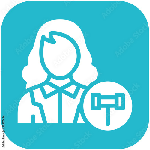 Public Defender Female vector icon illustration of Law & Legislation iconset.