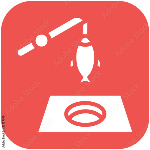 Ice Fishing vector icon illustration of Fishing iconset.