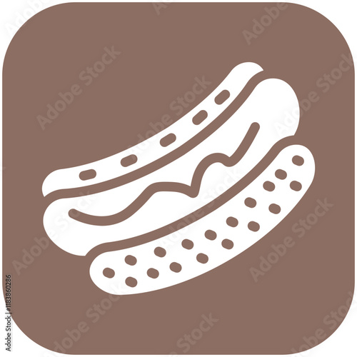 Hot Dog vector icon illustration of Street Food iconset.