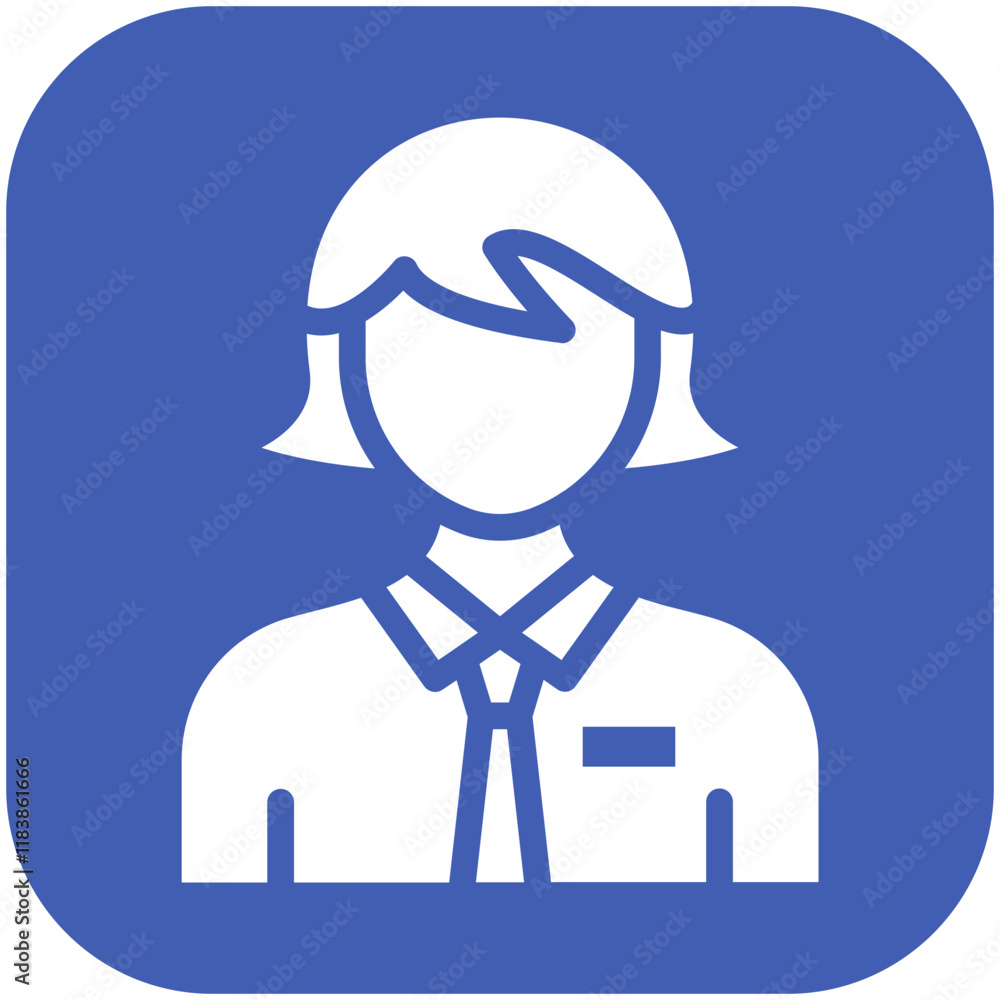 Employee Female vector icon illustration of Business Training iconset. Employee Female vector icon illustration of Business Training iconset.