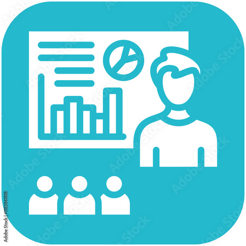 Coaching vector icon illustration of Business Training iconset. photo