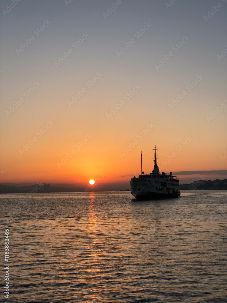 sunset over the sea from in Istanbul sunset over the sea from in Istanbul