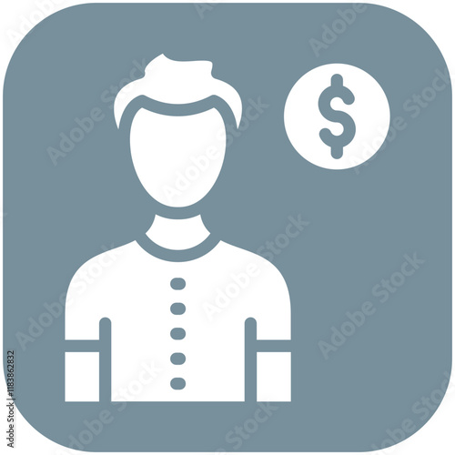 Client Male vector icon illustration of Gig Economy iconset.