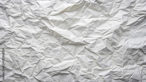 Crumped White Paper Texture, Minimalist Creased White Paper Background For Graphic Design or Artistic Work