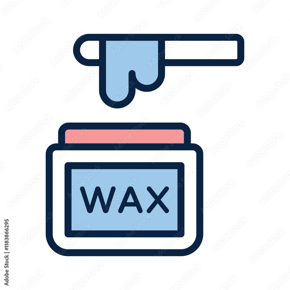 A simple, stylized graphic of a container of hair removal wax with wax being dispensed A simple, stylized graphic of a container of hair removal wax with wax being dispensed