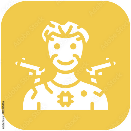 Robot Combat vector icon illustration of Robotics iconset.