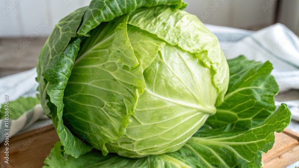 Bright green cabbage head Bright green cabbage head
