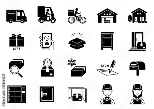 宅配・物流アイコン02　Delivery and logistics icons