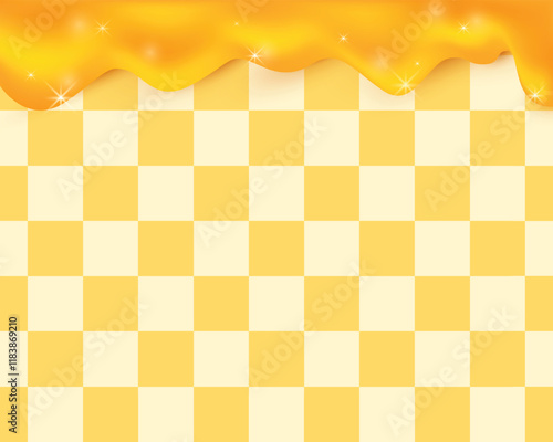 Dripping honey background Space for selling products, backdrop, wallpaper, background, text. Vector illustration.