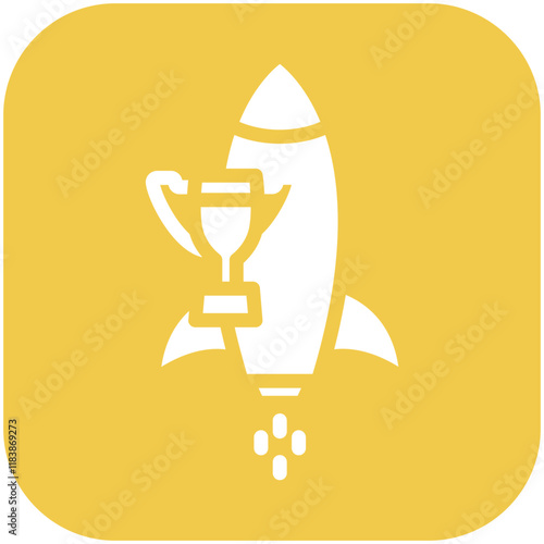 Rocket vector icon illustration of Achievements iconset.