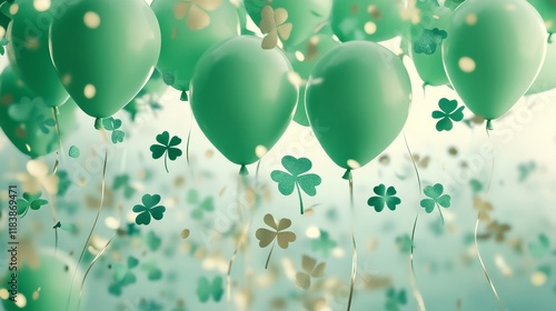 Green Balloons and Shamrocks for Festive Celebrations