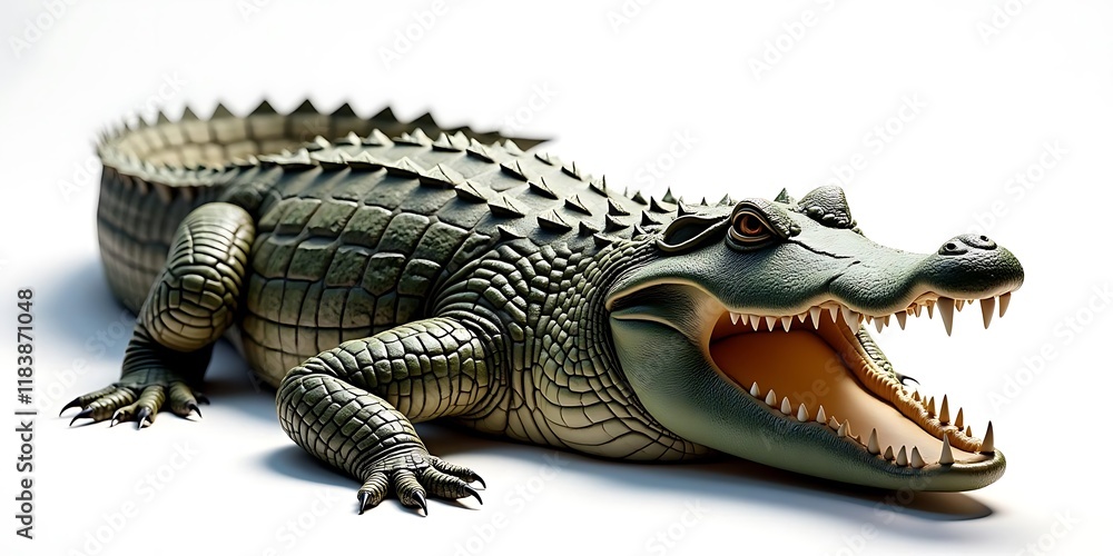 Magnificent Crocodile Model: A Close-Up View of a Detailed Reptile Figure Magnificent Crocodile Model: A Close-Up View of a Detailed Reptile Figure