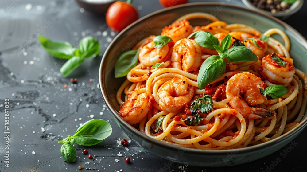 Spaghetti with Seafood and basil Spaghetti with Seafood and basil