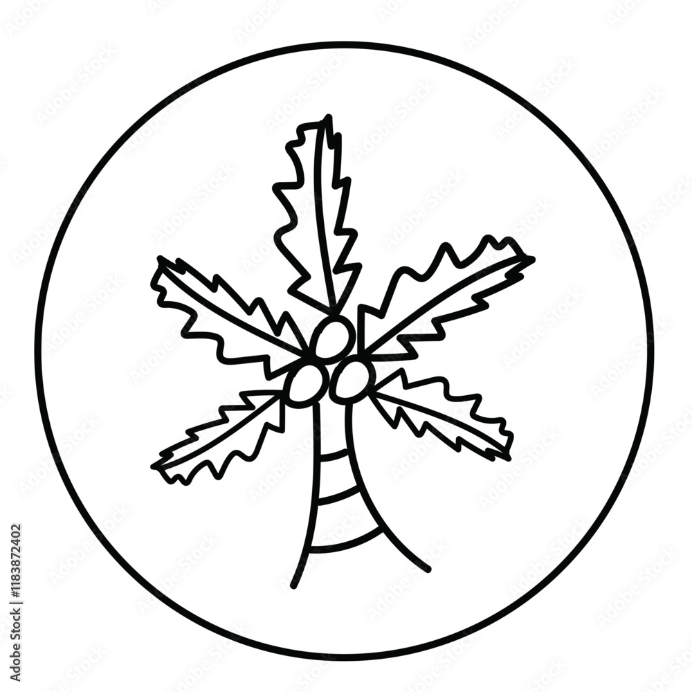 Black Palm Trees, Icon, Vector Illustration. Black Palm Trees, Icon, Vector Illustration.