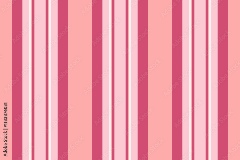 Obraz premium Crease seamless vector texture, relax stripe background pattern. Contemporary textile fabric vertical lines in red and light colors.