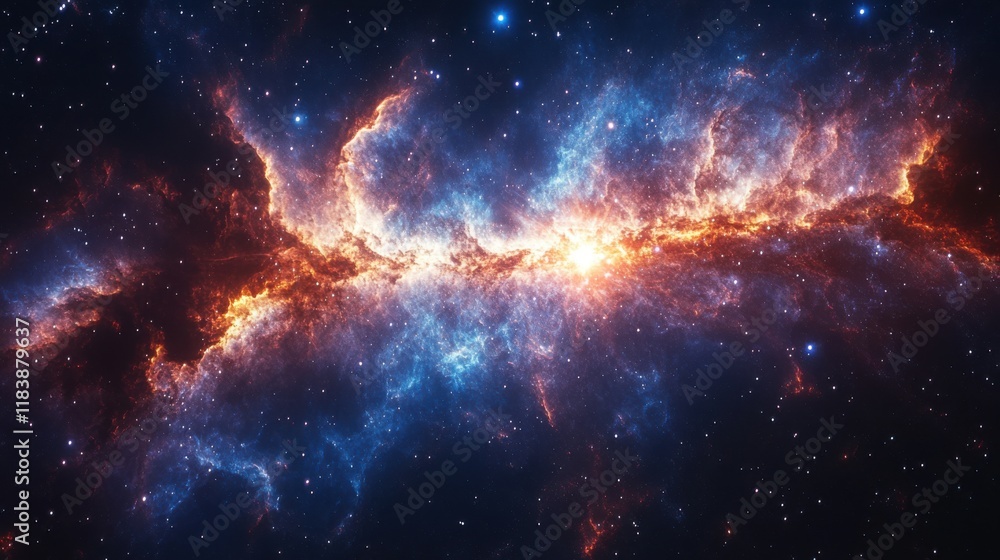 Fototapeta premium Colorful space galaxy cloud nebula. Stary night cosmos or Supernova background wallpaper