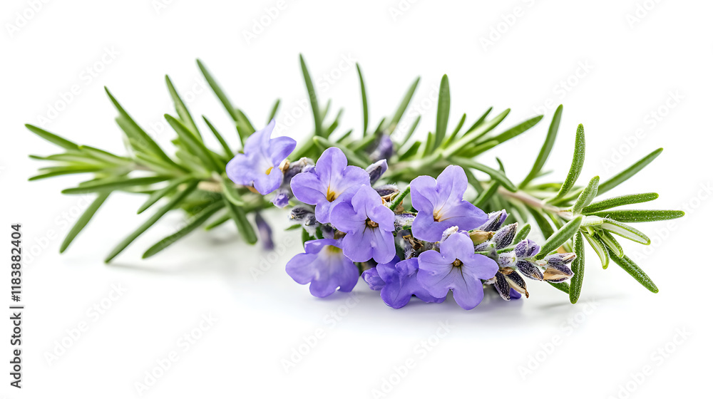 Fototapeta premium Close up beautiful rosemary flower isolated on white background with copy space