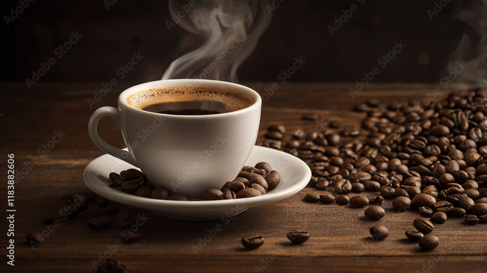 cup of coffee hot stream coffee bean wood Tabel aroma coffee cup of coffee hot stream coffee bean wood Tabel aroma coffee