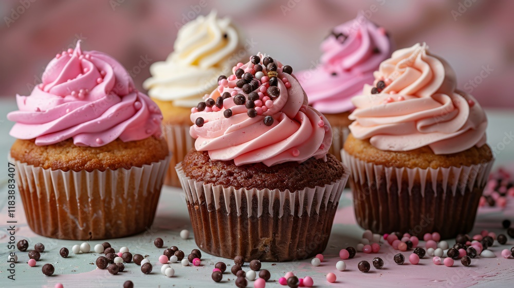 Traditional cupcakes sweet dessert. Fresh bakery Traditional cupcakes sweet dessert. Fresh bakery
