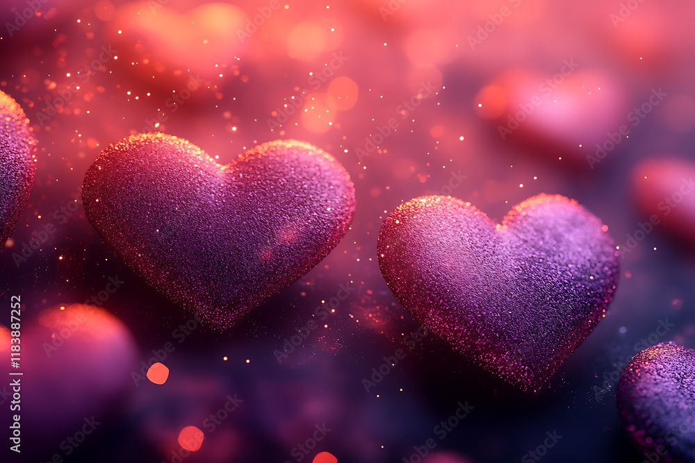Soft Pink Gradient with Hearts and Glowing Sparkles Soft Pink Gradient with Hearts and Glowing Sparkles