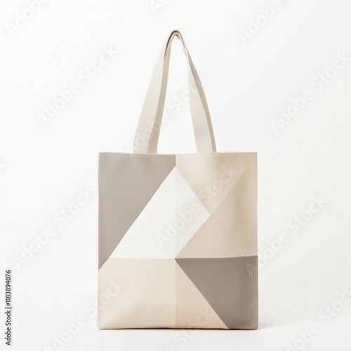 Simple Geometric Tote Bag in Soft Neutral Tones
