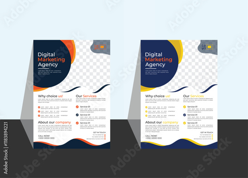 Business Flyer Corporate Flyer Template Geometric shape Flyer ,modern and simple, clean and clear Abstract Colorful concepts