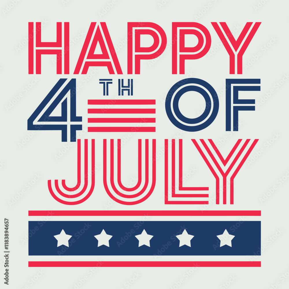 happy 4th of July typography design . vector illustration happy 4th of July typography design . vector illustration