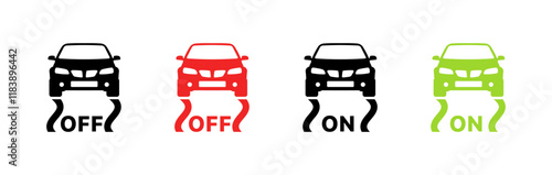 Car set icons. Flat and silhouette style. Vector icons.