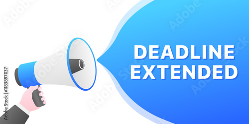 Deadline extended message icon. Megaphone icon. Flat style. Vector icon.