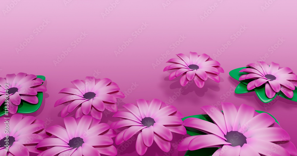 Fototapeta premium Lilac 3D Cartoon Render Background