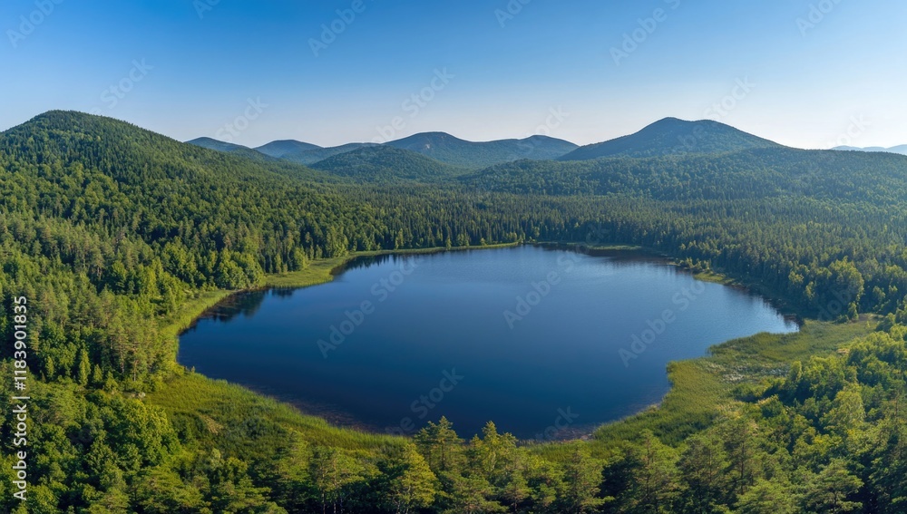A serene lake reflects the bright blue sky, embraced by rolling green hills and majestic mountains. The peaceful atmosphere invites exploration and appreciation of nature's beauty A serene lake reflects the bright blue sky, embraced by rolling green hills and majestic mountains. The peaceful atmosphere invites exploration and appreciation of nature's beauty