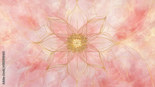 A sacred geometry design featuring an intricate flower pattern, with black and gold accents, creating a luxurious and festive background perfect for card frames, wallpapers, and presentations.

