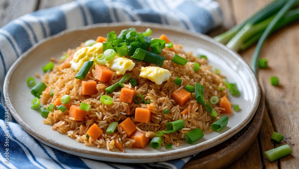 Homemade Vegetarian Fried Rice with Egg Peas and Carrots. Homemade Vegetarian Fried Rice with Egg Peas and Carrots.