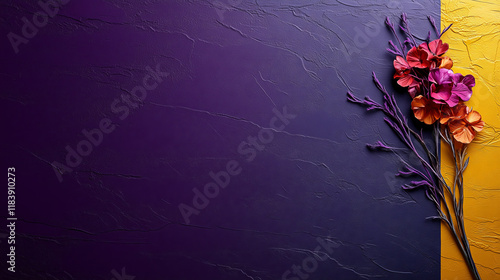 Abstract floral composition on a dark background