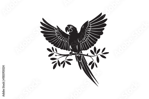 Parrot silhouette and vector