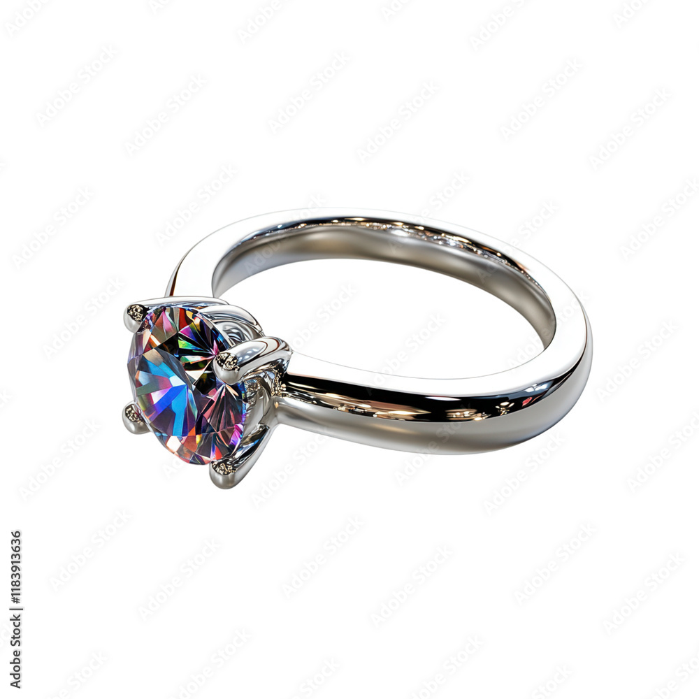 Gleaming silver ring adorned with a vibrant gemstone, elegantly displayed on a pristine white surface, ideal for digital use Gleaming silver ring adorned with a vibrant gemstone, elegantly displayed on a pristine white surface, ideal for digital use