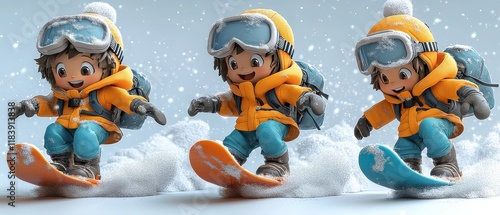 Wallpaper Mural [winter sports photography photography composition sports] Anthropomorphic Animal Ski Squad Winter Wonderland Torontodigital.ca