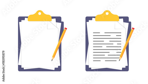 Document icons. Flat style. Vector icons.