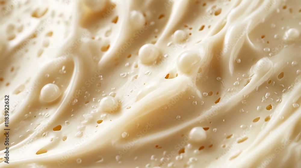 Creamy texture swirls closeup, background blurred, cosmetic use Creamy texture swirls closeup, background blurred, cosmetic use