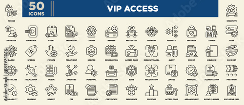 VIP Access Icon Set Line