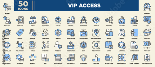 VIP Access Icon Set Blue Black