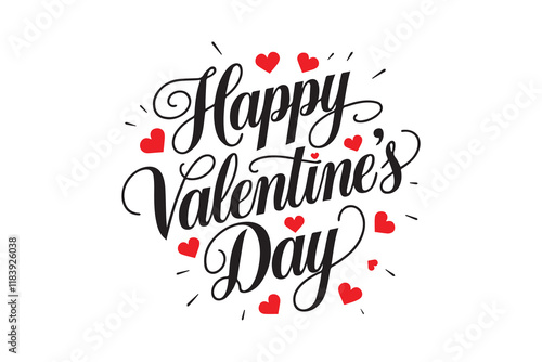 Happy valentine's day calligraphy vector