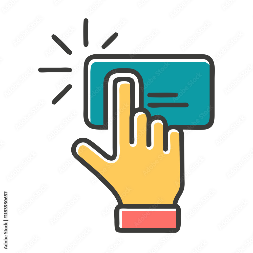 Interactive Hand Click Icon: Modern and Minimalist Design Interactive Hand Click Icon: Modern and Minimalist Design