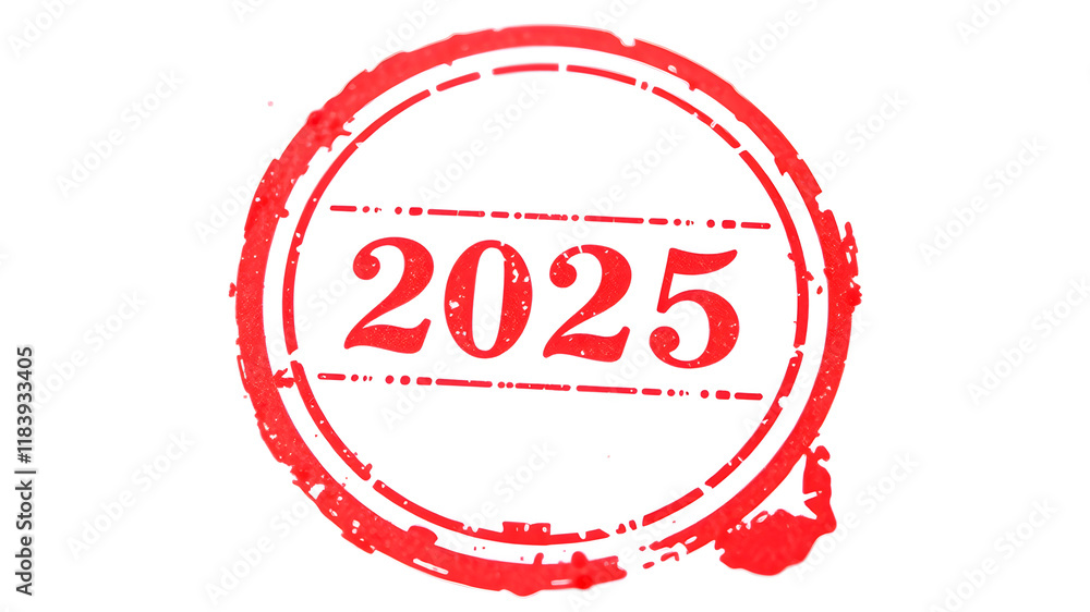 2025 stamp red rubber stamp on white background. Generative AI 2025 stamp red rubber stamp on white background. Generative AI