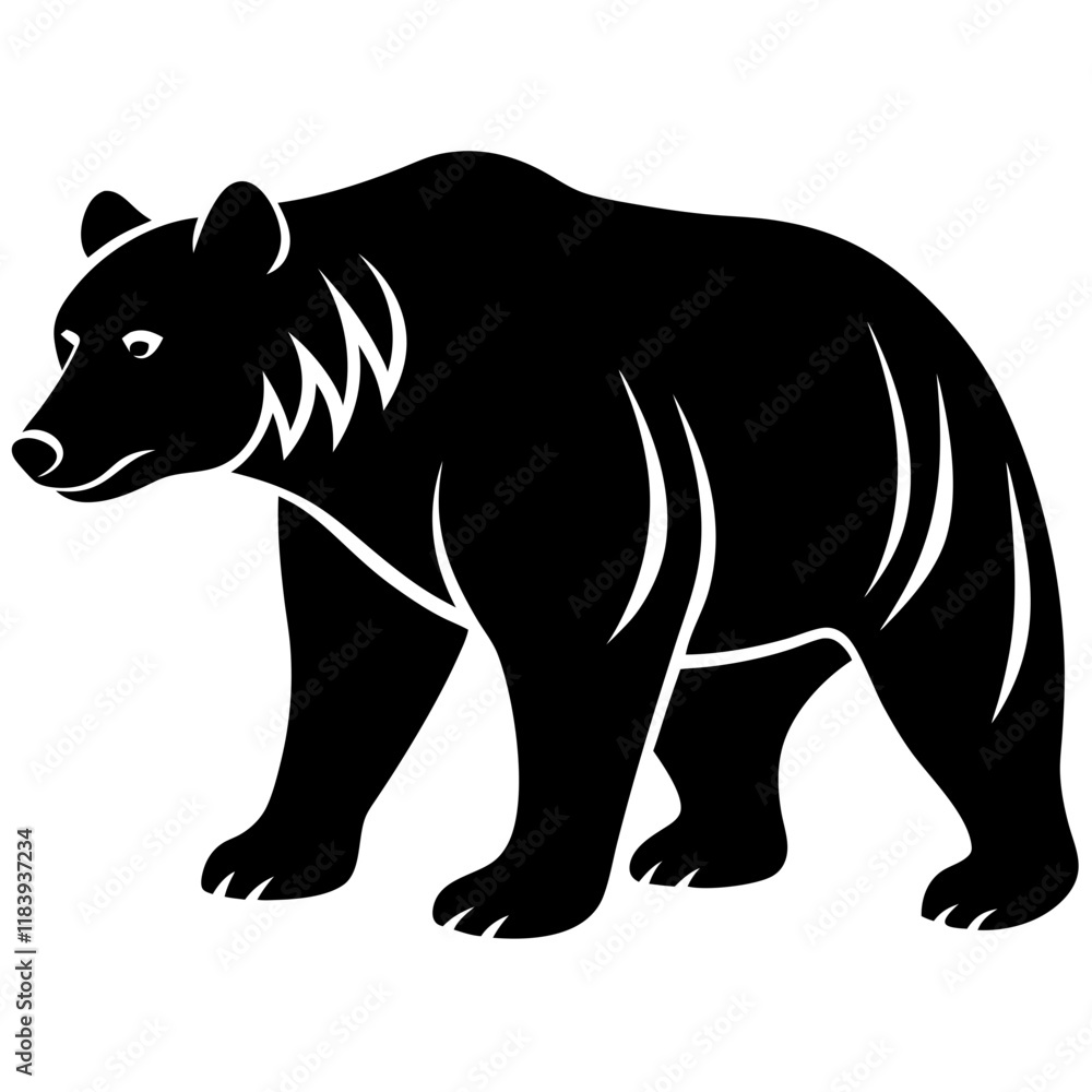 Majestic Bear Vector - Wildlife Silhouette Illustration Majestic Bear Vector - Wildlife Silhouette Illustration