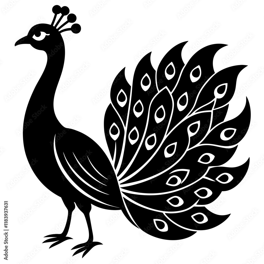 Fototapeta premium Decorative Peacock Vector Art for Creative Projects