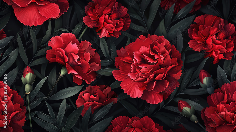 Red rose seamless pattern wallpaper Red rose seamless pattern wallpaper
